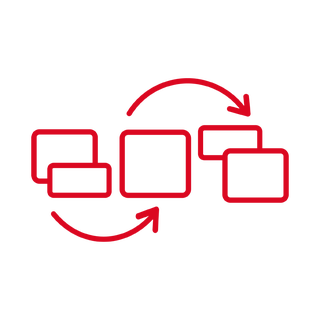 Red icon with transparent background to be used on PPT, Printed document, Brochures. Icon_digital_workflow_red.png