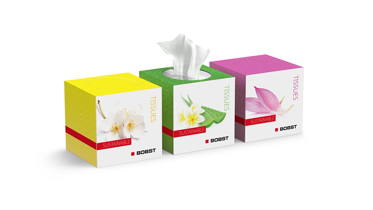 Personal Care, Healthcare, Tissue Box, Showing Content, Versioning. Demo Packaging Gallery