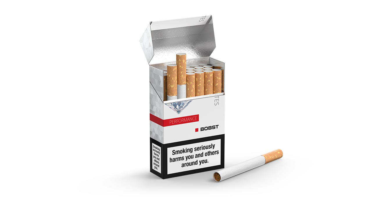 Industrial & Transit, Tobacco Pack, Open, Showing Content. Demo Packaging Gallery